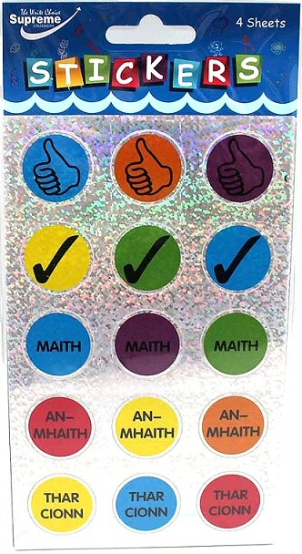 Sparkling Irish & Symbol Merit Stickers 25mm (60 stickers)