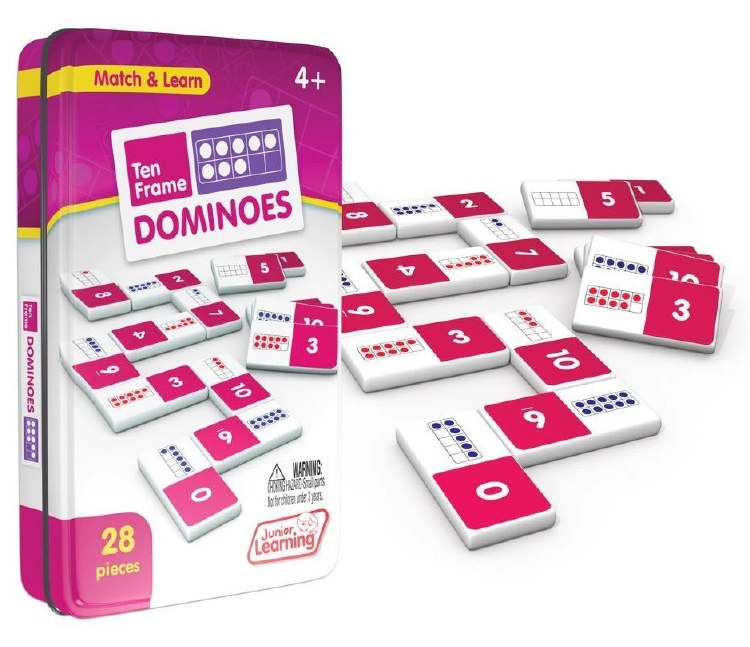 Ten Frame Dominoes in Tin (Set 28)