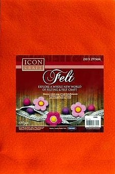 A4 Felt Sheets Orange (Pack 10)