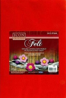 A4 Felt Sheets Red (Pack 10)