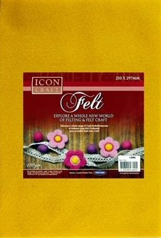 A4 Felt Sheets Yellow (Pack 10)