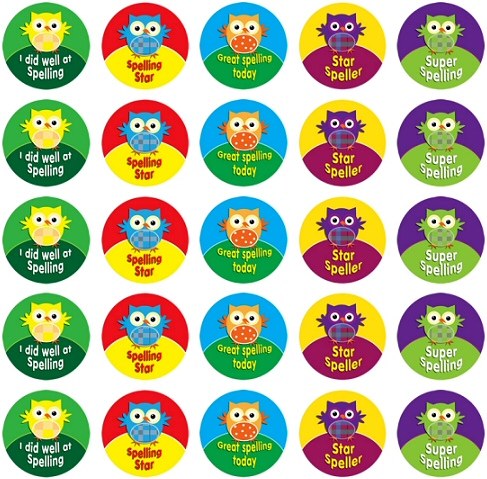 Spelling Praise Stickers 25mm (125 stickers)