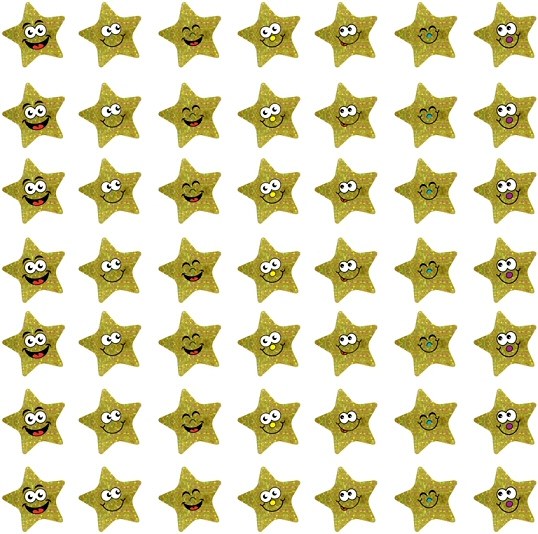 Sparkling Gold Smiley Face Star Stickers 18mm (245 stickers)