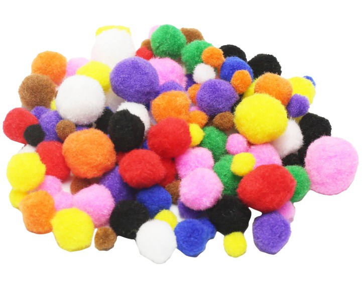 Pom Poms Assroted Colours 15, 25 & 35MM (Pack 300)