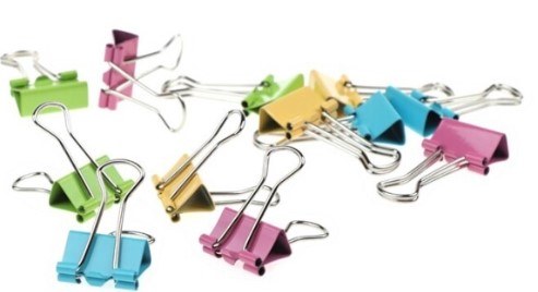 Pastel Coloured Fold-Back Clips 19mm (Set 12)
