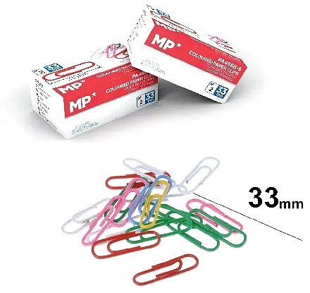 Coloured Paper Clips 33mm (Box 70)