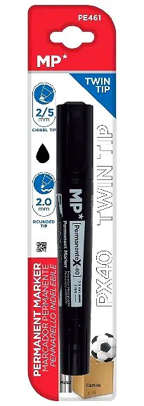 MP* Dual-Tip Black Permanent Marker 2mm & 2/5mm