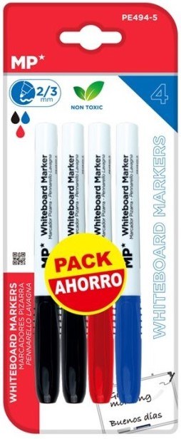 MP* Pupils Whiteboard Markers Assorted Colours (Pack 4)