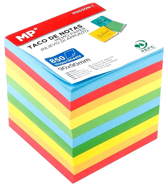 MP* Memeo Note Block 90mm x 90mm Colour (850 Sheets)