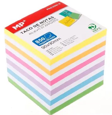MP* Memo Note Block 90mm x 90mm Colour & White (850 Sheets)