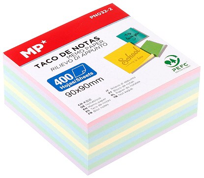 MP* Memo Note Block 90mm x 90mm Pastel (400 Sheets)