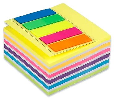 MP* Sticky Notes 3" x 3" 7-Colour + Index Tabs (400 Sheets)