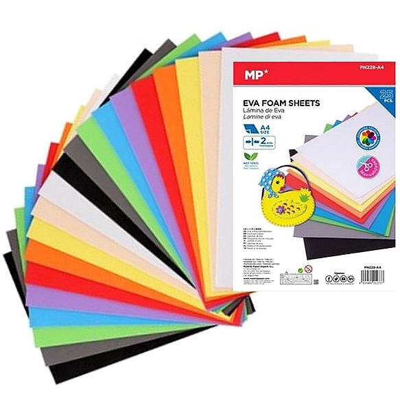 A4 Foam Sheets 25 Assorted Colours (Pack 25)