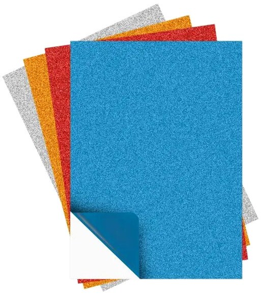 A4 Adhesive Glitter Foam Sheets Assorted Colours (Pack 4)