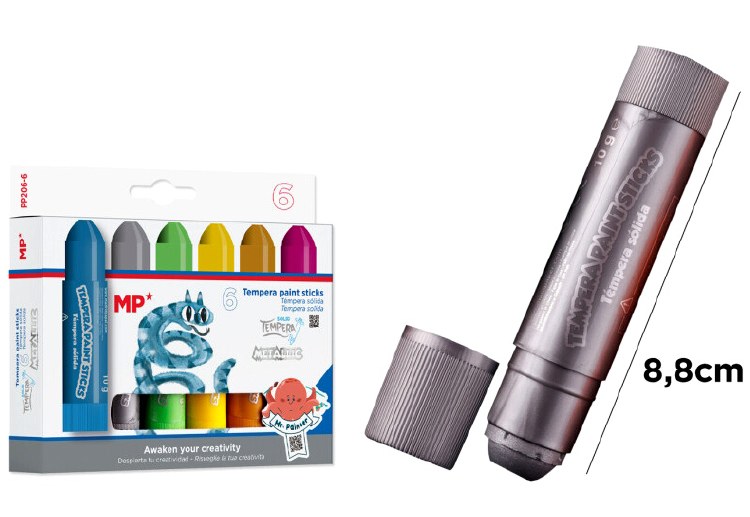 MP* Tempera Paint Sticks Metallic Colours (Pack 6)
