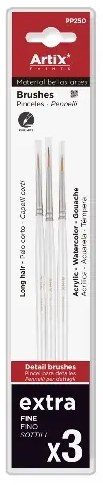 Artix Short Handle Synthetic Extra Fine Mixed Media Brushes (Set 3)