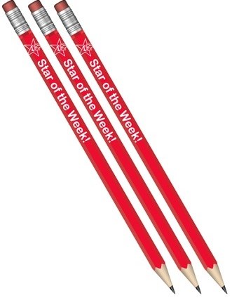 Reward Rubber-Tipped Pencils "Star of the Week" (Pack 10)