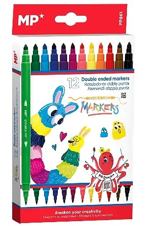 MP* Double Ended Fibre Tip Markers (Pack 12)