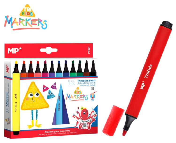 MP* TriKids Jumbo Triangular Colouring Markers (Pack 12)