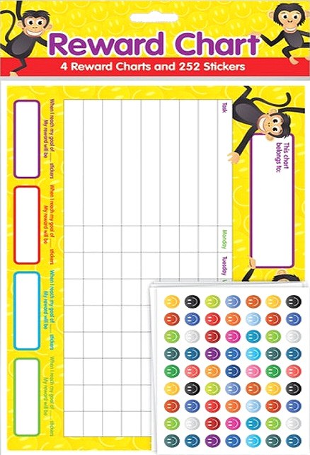 A4 Reward Charts & Smiley Stickers (4 Charts & 252 stickers)