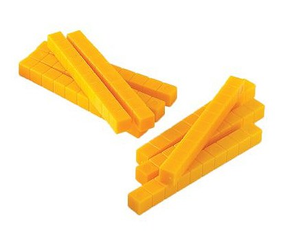 Non-Linking Base Ten Rods/Tens Yellow (10 pieces)