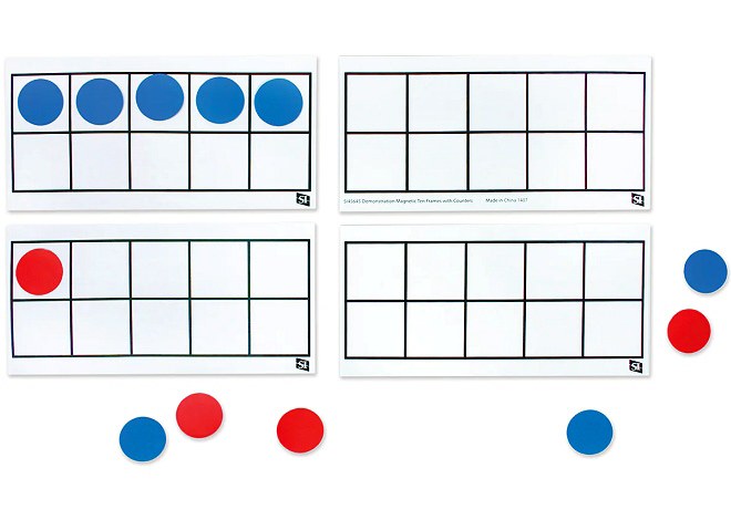 Teachers Magnetic Ten Frame & Counter Set (4 Frames & 40 Counters)