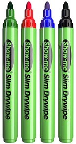 Show-me Pupils Whiteboard Pens MEDIUM Tip Assorted Colours (Pack 4)