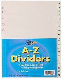 A-Z Plastic Dividers
