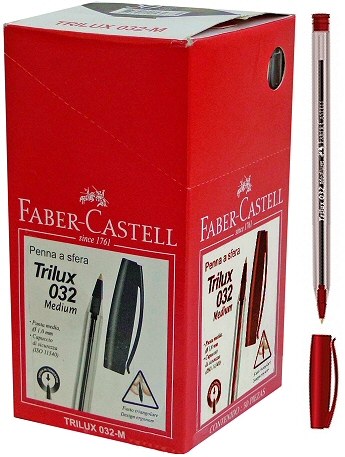 Faber-Castell Red Triangular Grip Biros (Box 50)