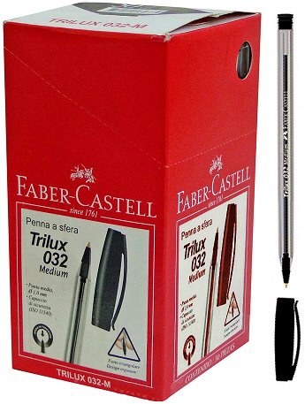 Faber-Castell Black Triangular Grip Biros (Box 50)