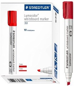 Staedtler Teachers Whiteboard Marker Chisel Tip Red (Box 10)