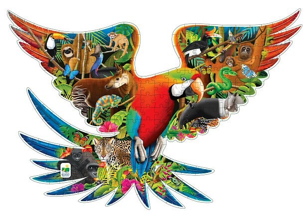 Shaped Wildlife World Puzzle - Rainforest (200 piece)