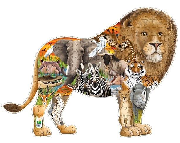 Shaped Wildlife World Puzzle - Safari (200 piece)