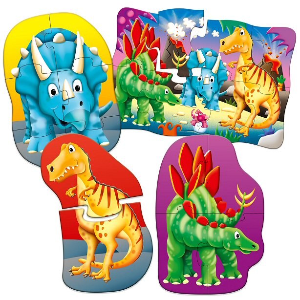 4 Puzzles in a Box Dino (2,4,6 & 8 piece)