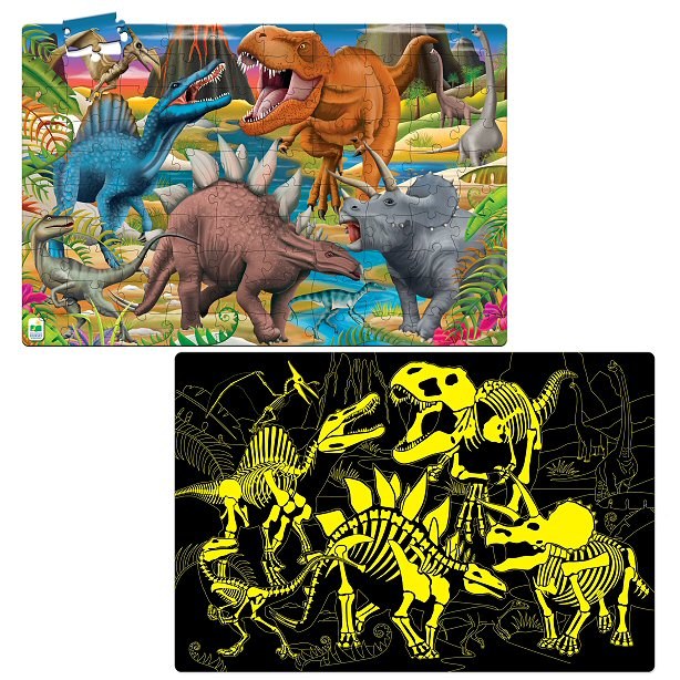 Puzzle Doubles Glow in the Dark - Dinos (100 piece)