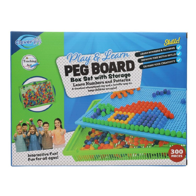 Pegboard Set 10mm (300 Pegs & Storage Container)