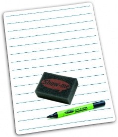 Class Pack A4 Lined Portrait/Blank Whiteboard Set (30 Boards, 30 Dry-Wipe Pens & 35 Foam Erasers)