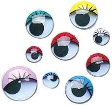 Wiggly Eyes Coloured & Painted Assorted Sizes (Pack 100)