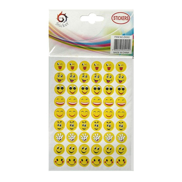 Smiley Face Stickers Yellow 12mm (540 stickers)