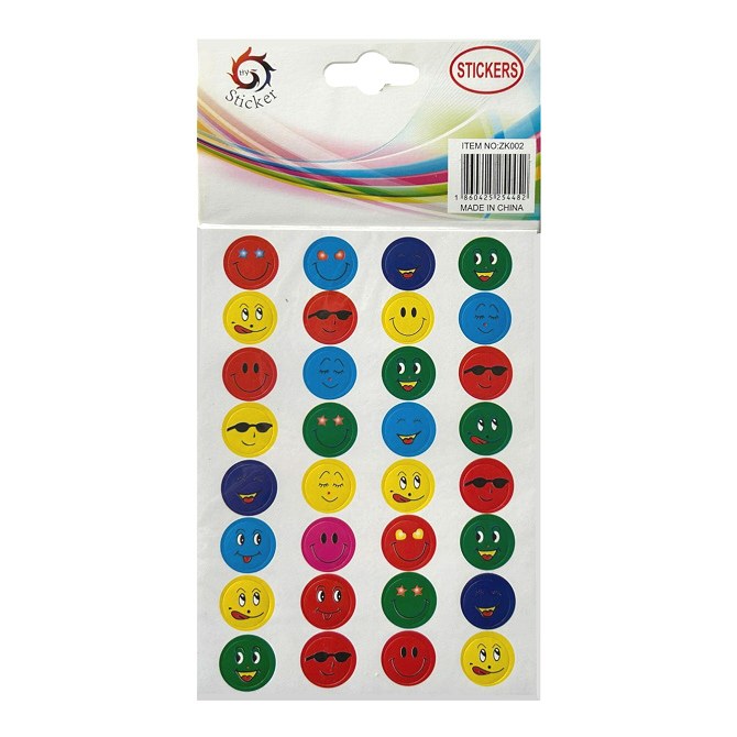 Smiley Face Stickers Assorted Colours 15mm (400 stickers)
