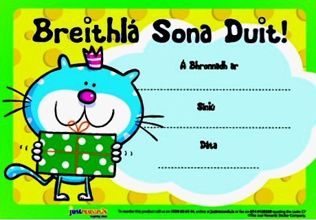 A5 Reward Certificates "Breithla Sona Duit" (Pack 20)