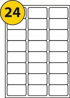 Address Labels 24 Per A4 Sheet (Box 100 Sheets)