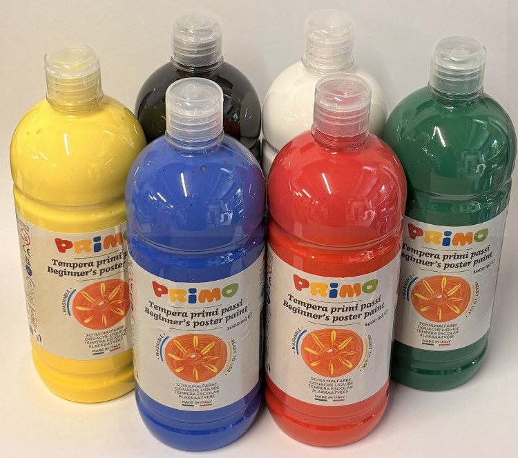 Poster Paint Assorted Colours - Set 1 - 1000ml (Box 6)