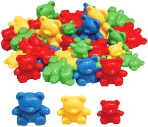 Counting Bears (Tub 96, 4 Colours & 3 Sizes)
