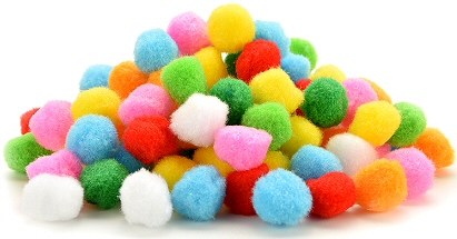Pom Poms Assorted Colours 20mm (Pack 55)