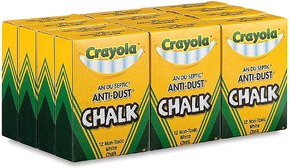 Crayola White Dustless Chalk (144, 12 x Box 12)
