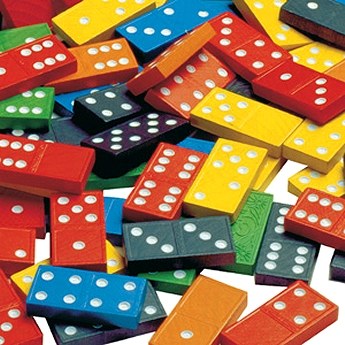 Coloured 6 Dot Dominoes 6 Sets (Tub 168)