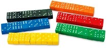 Coloured 6 Dot Dominoes Single Set (Bag 28)