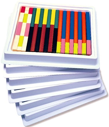 Plastic Cuisenaire Rods Smooth (6 Trays & 444 Rods)