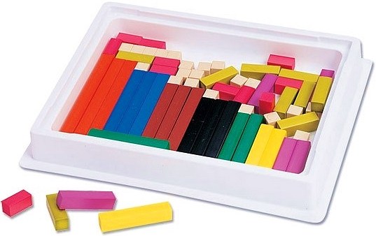 Wooden Cuisenaire Rods Smooth (1 Tray & 74 Rods)